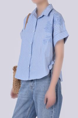 شومیز آستین کوتاه گلدوزی