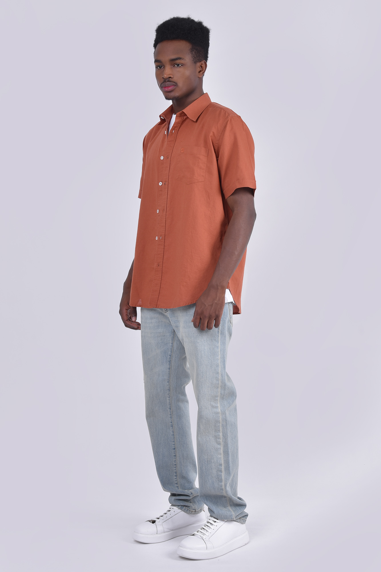 پیراهن آستین کوتاه یقه دار