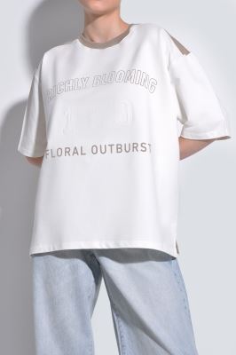 تیشرت آستین کوتاه چاپ و گلدوزی