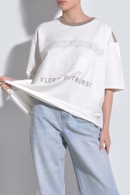 تیشرت آستین کوتاه چاپ و گلدوزی