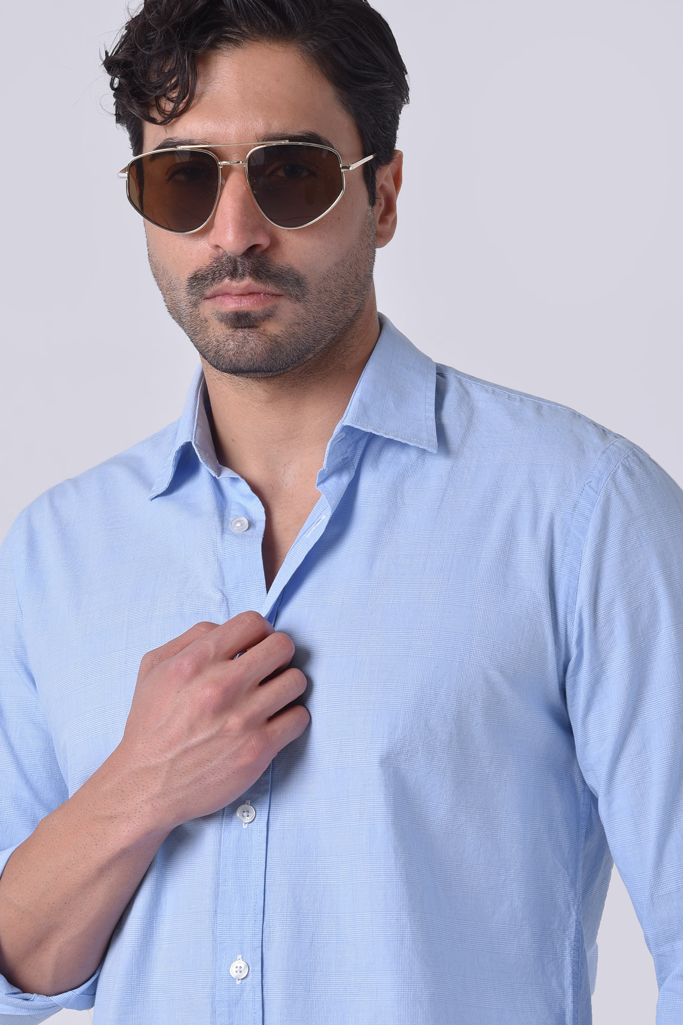 پیراهن آستین بلند چهارخانه