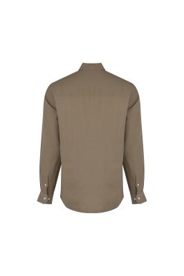 پیراهن آستین بلند یقه دار لینن