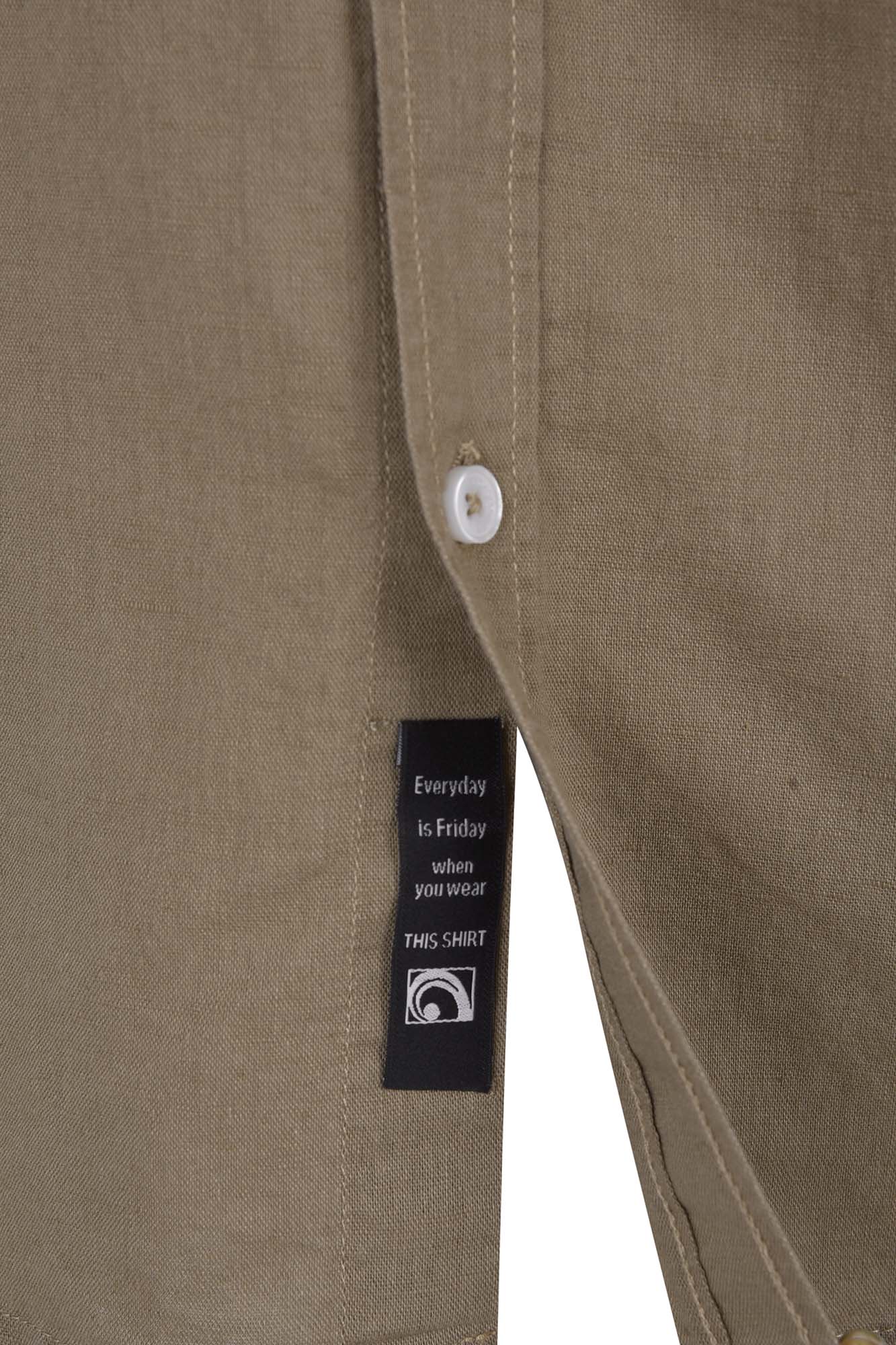 پیراهن آستین بلند یقه دار لینن