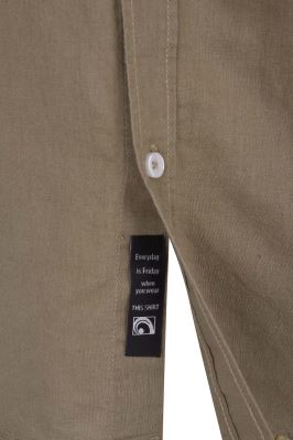 پیراهن آستین بلند یقه دار لینن