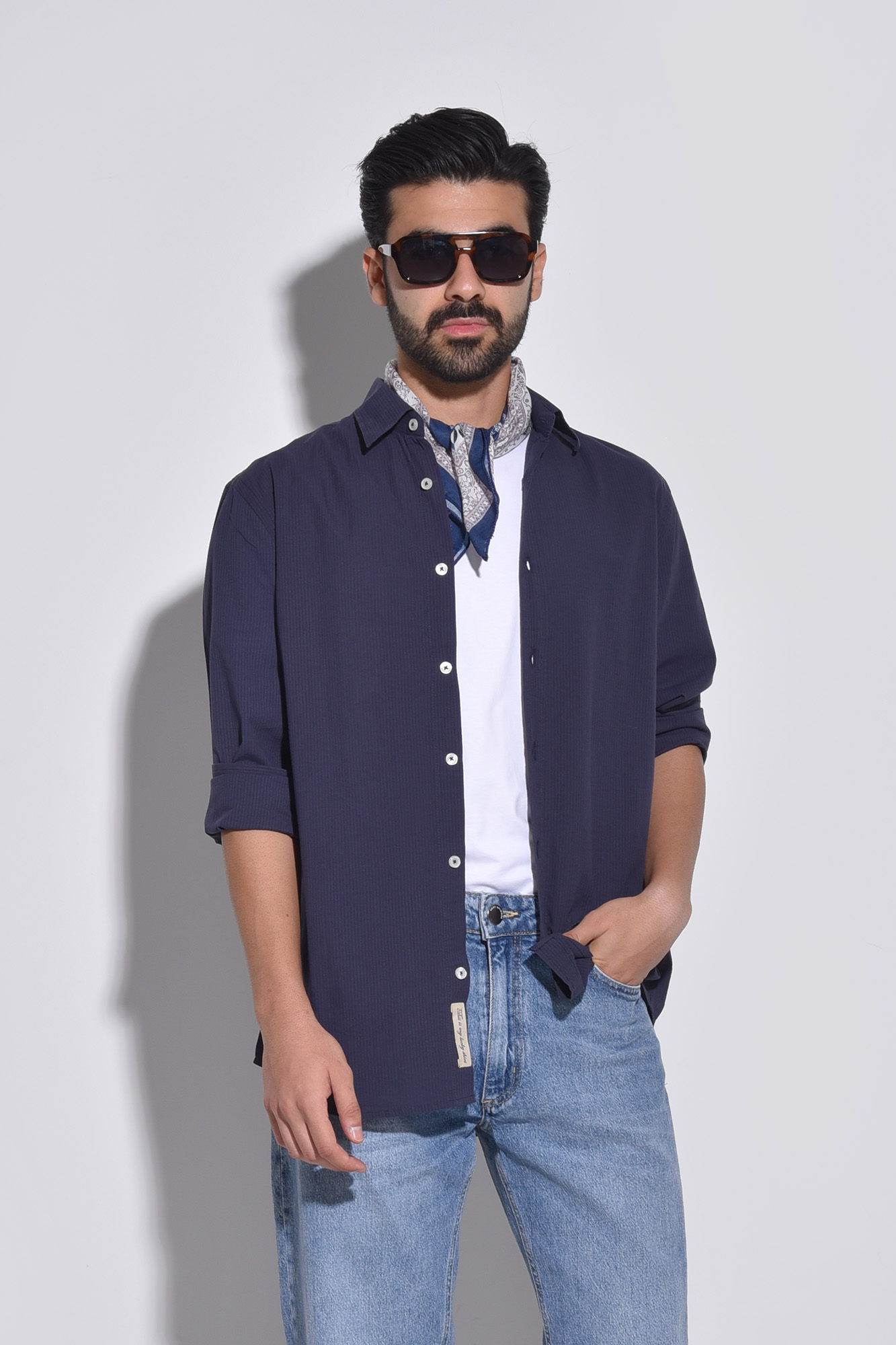 پیراهن آستین بلند راه راه