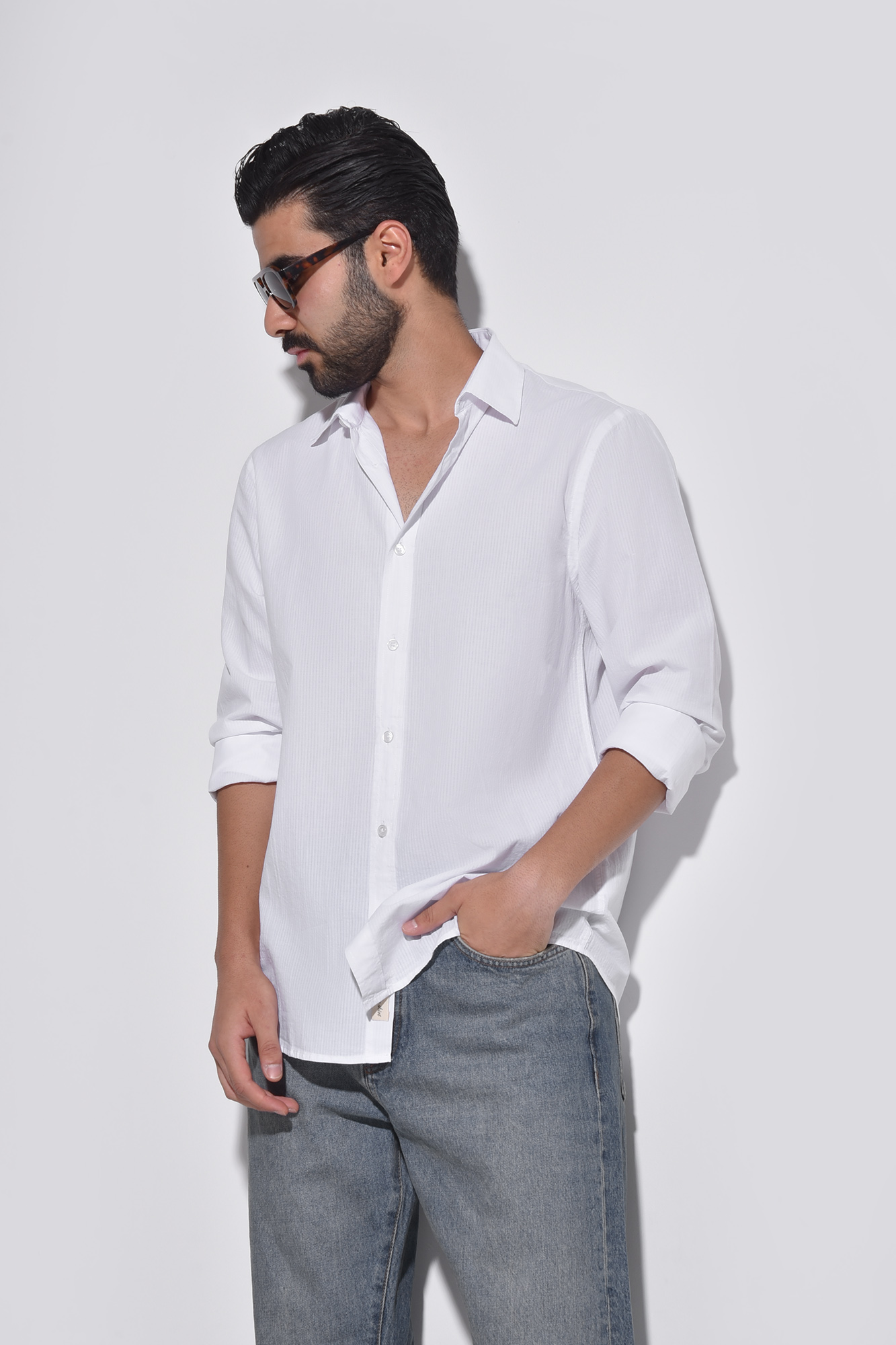 پیراهن آستین بلند راه راه