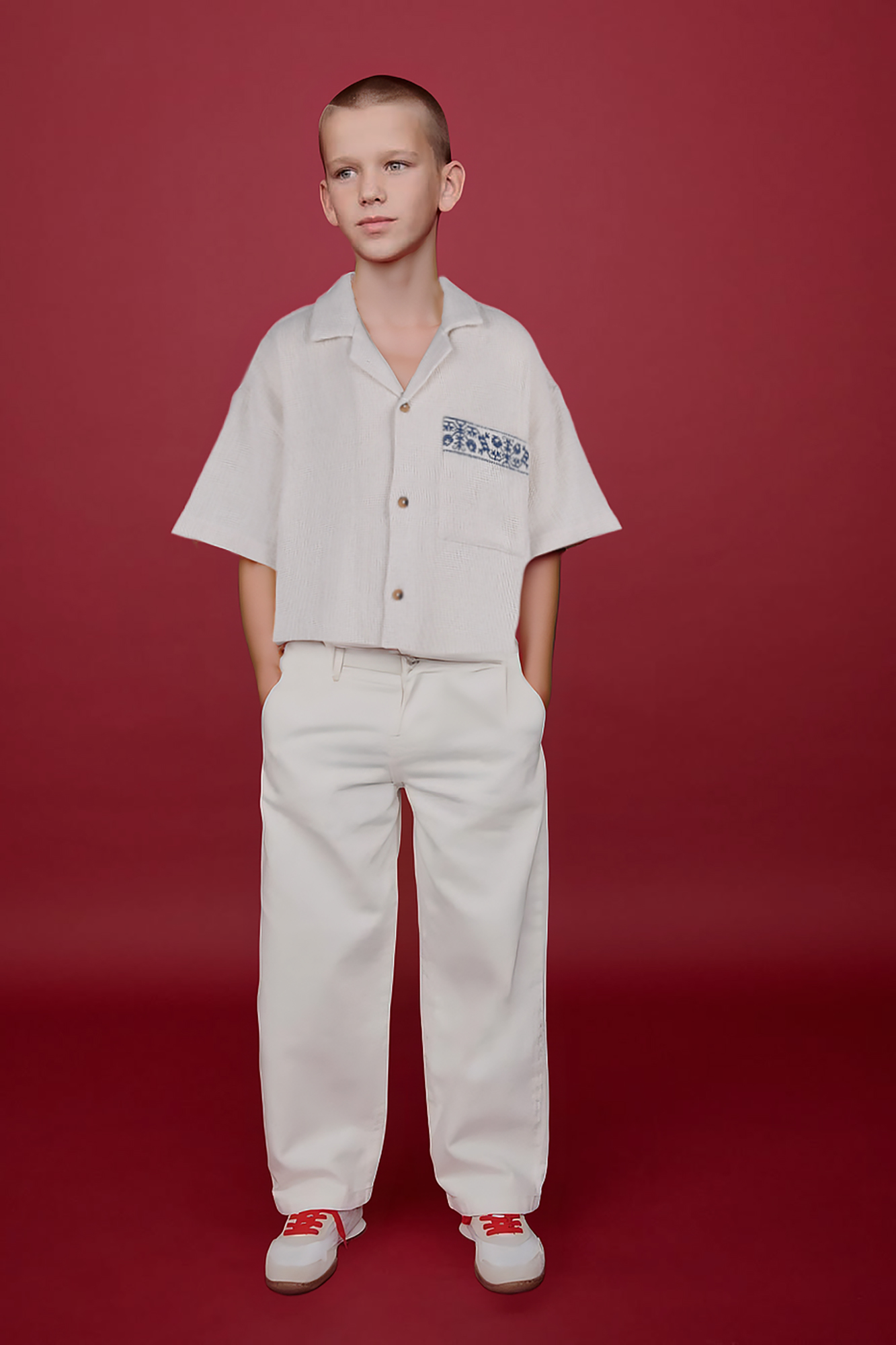 پیراهن آستین کوتاه گلدوزی