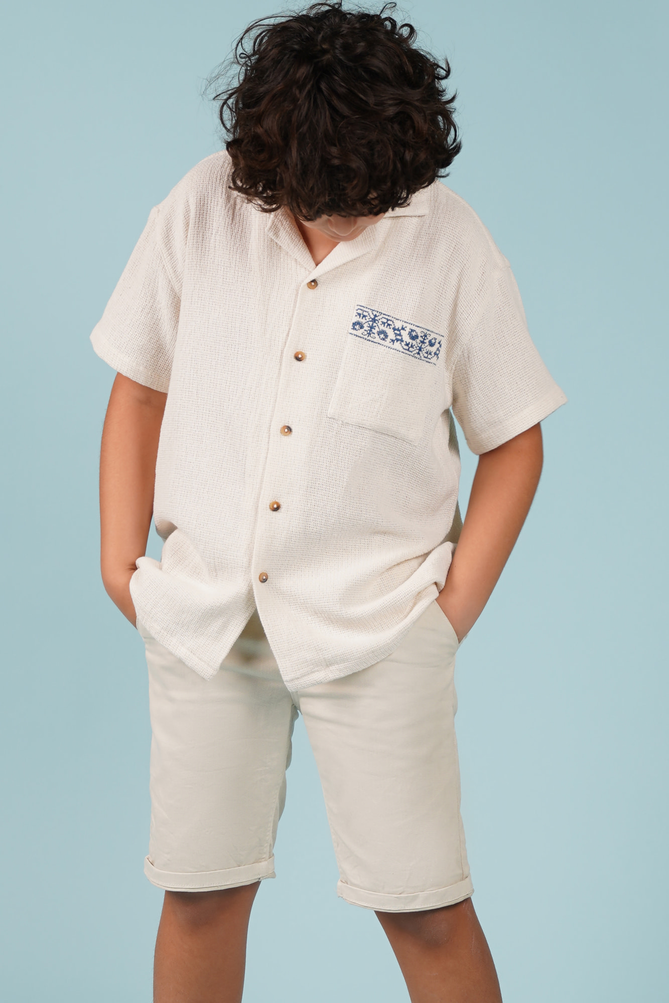 پیراهن آستین کوتاه گلدوزی