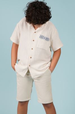 پیراهن آستین کوتاه گلدوزی