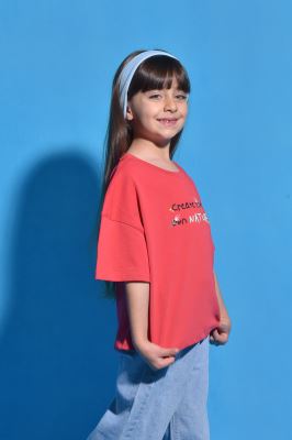 تیشرت آستین کوتاه چاپ و گلدوزی