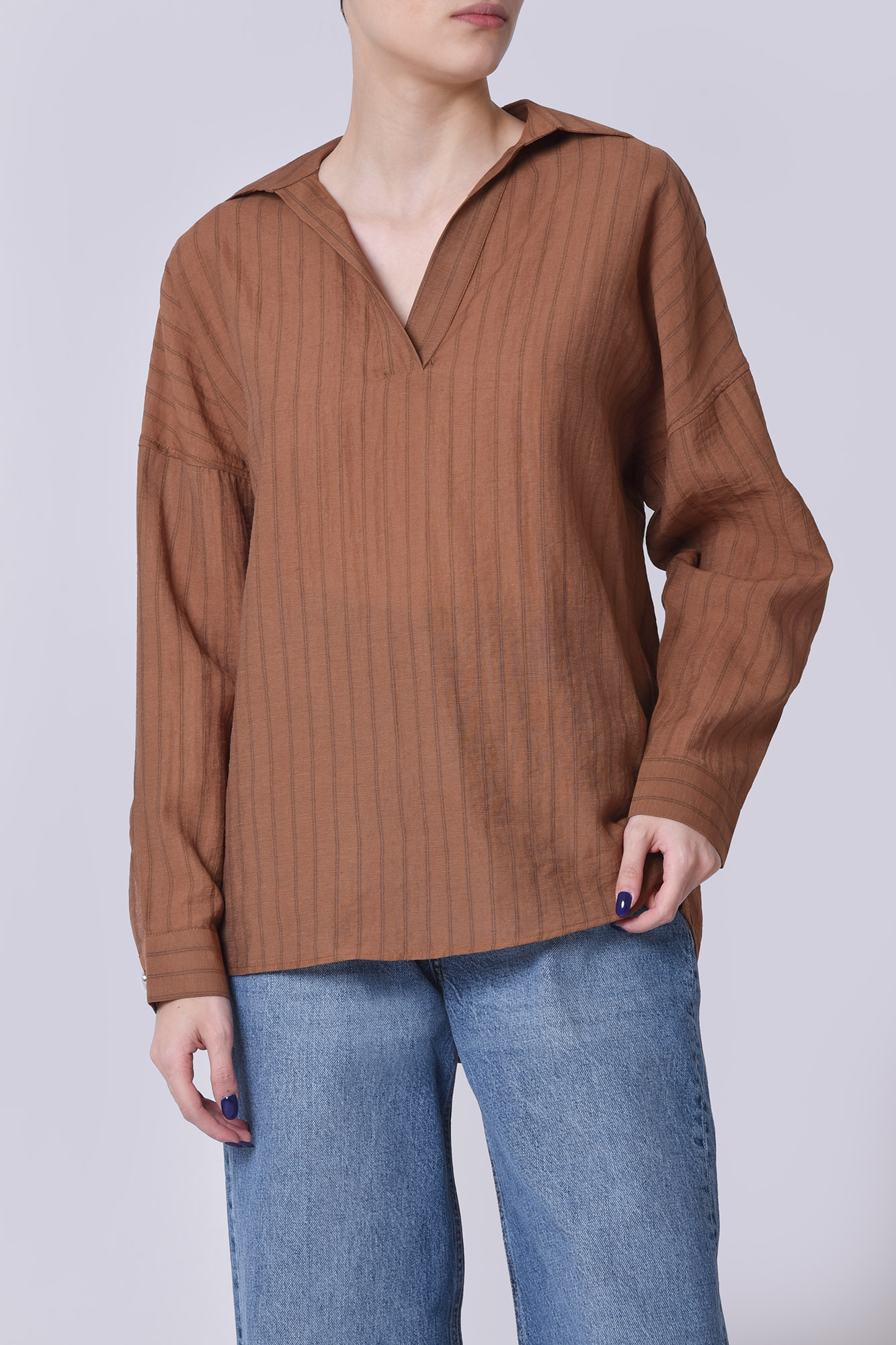 بلوز آستین بلند راه راه