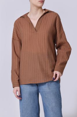 بلوز آستین بلند راه راه