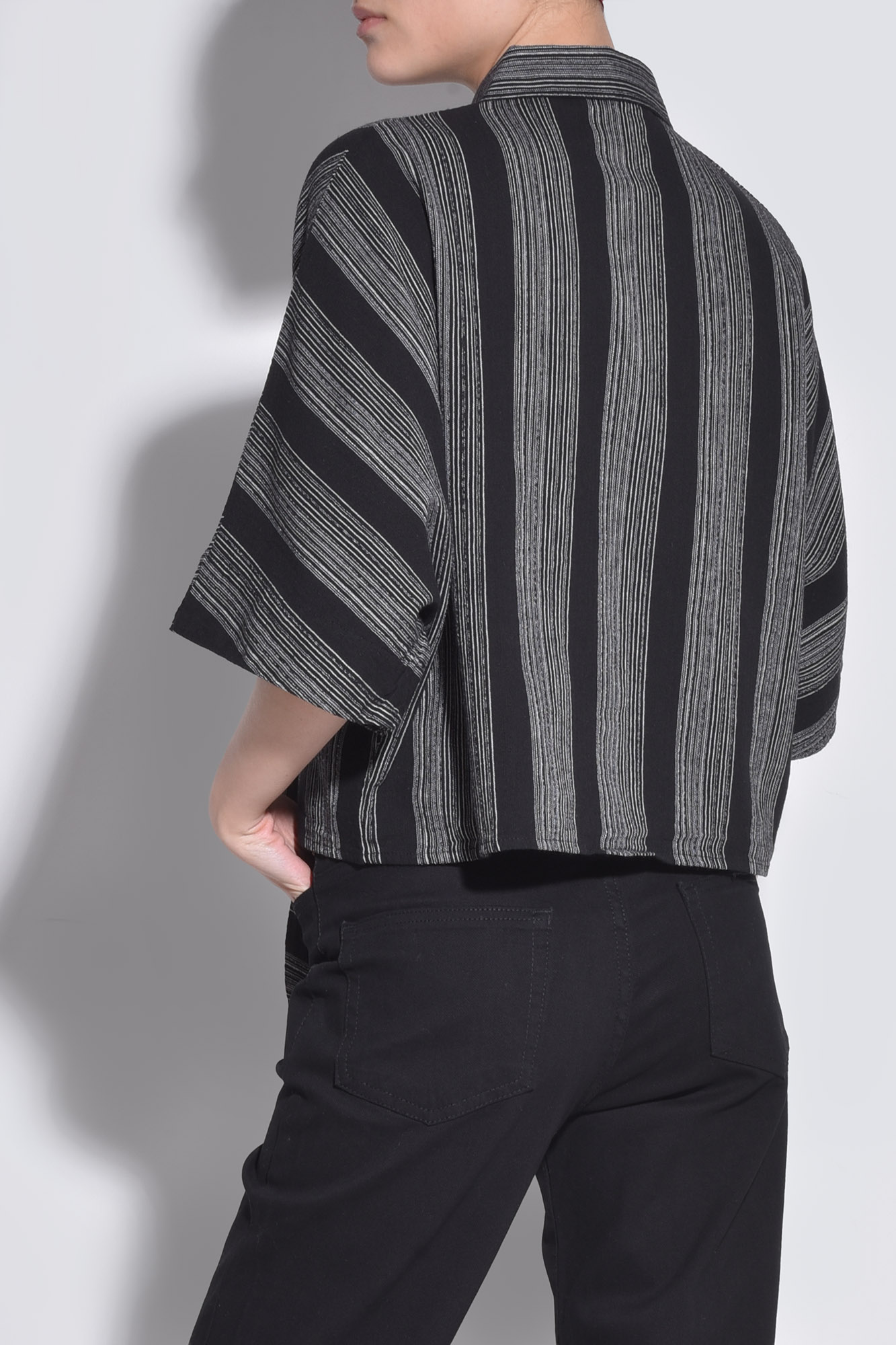 شومیز آستین کوتاه راه راه