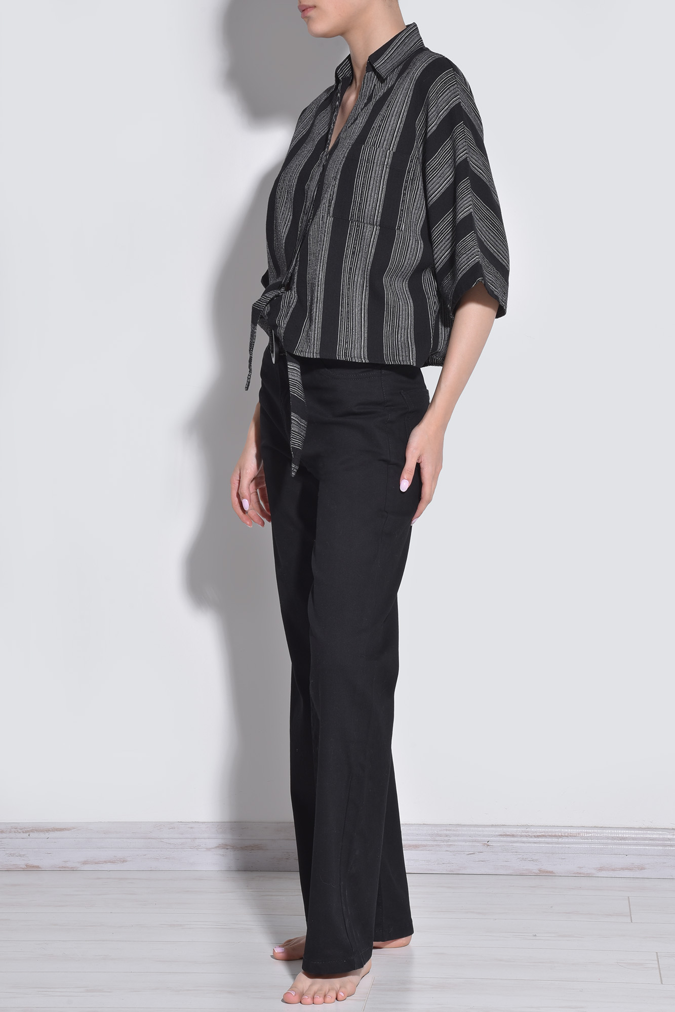 شومیز آستین کوتاه راه راه