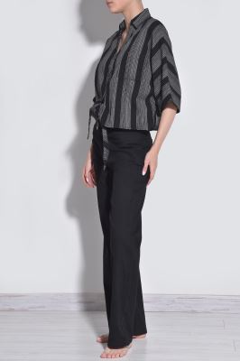 شومیز آستین کوتاه راه راه