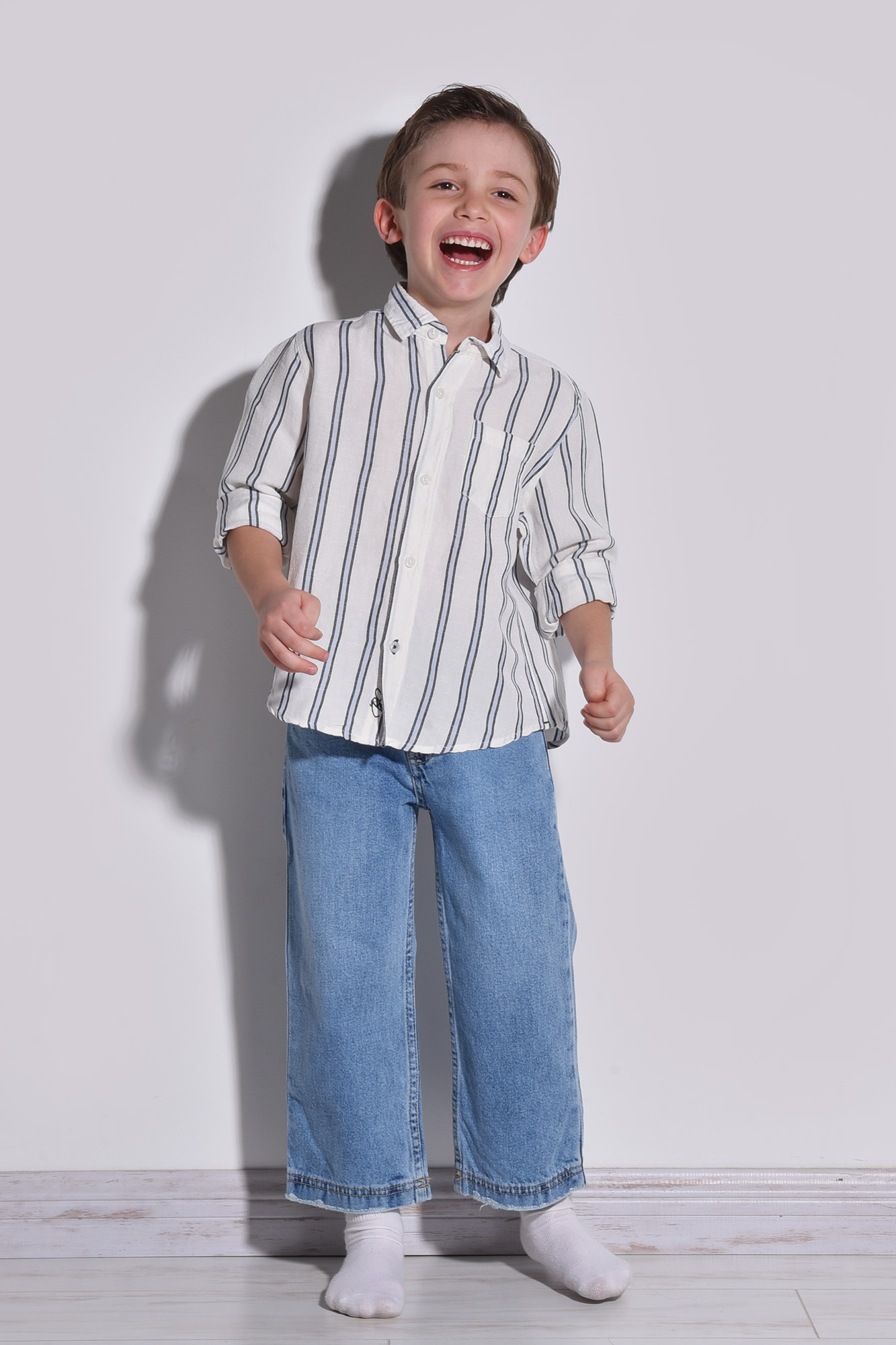 پیراهن آستین بلند راه راه