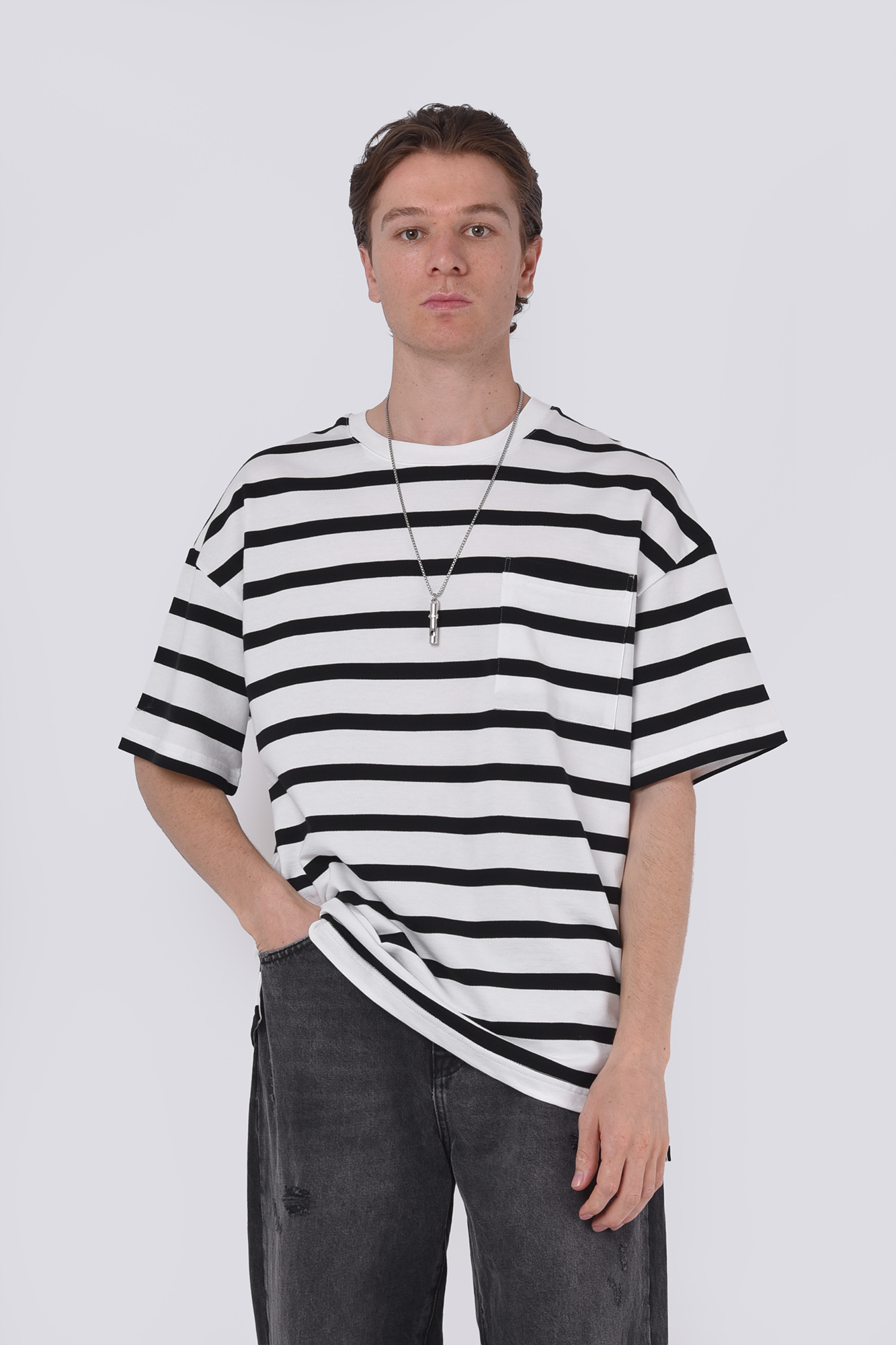 تیشرت آستین کوتاه راه راه