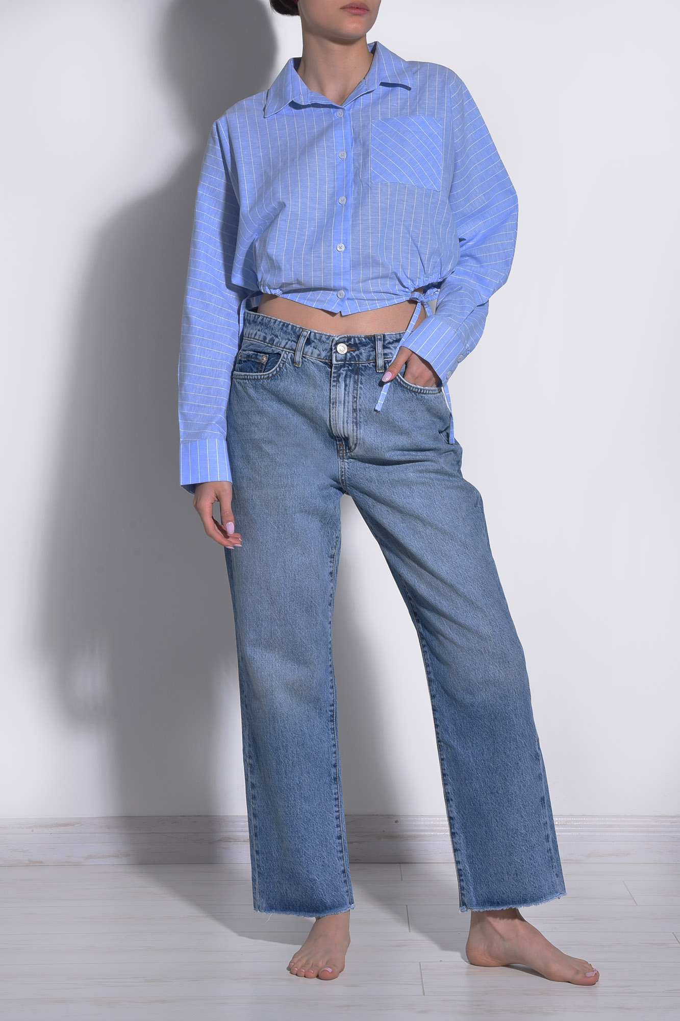 شومیز آستین بلند لینن