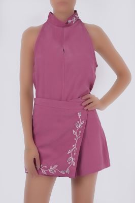 شلوارک پارچه ای گلدوزی