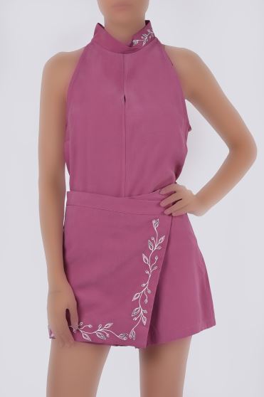 شلوارک پارچه ای گلدوزی