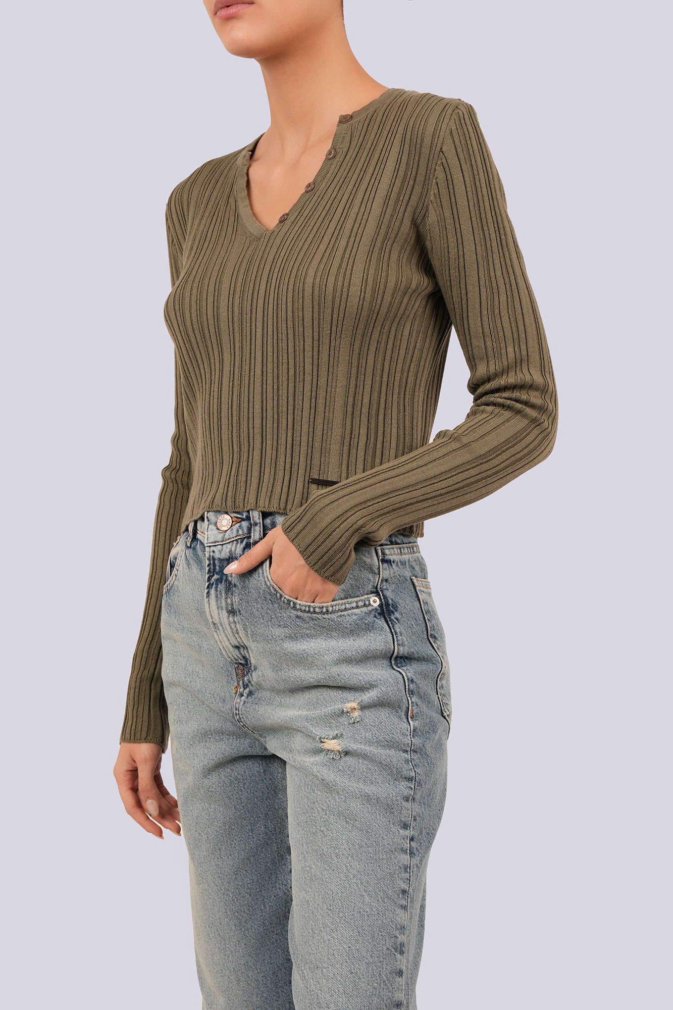 بافت آستین بلند ساده