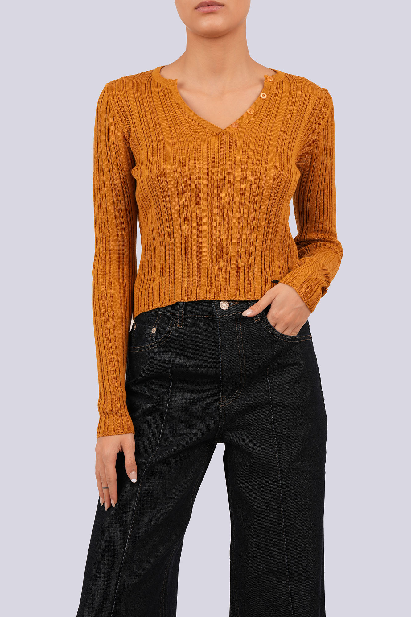 بافت آستین بلند ساده