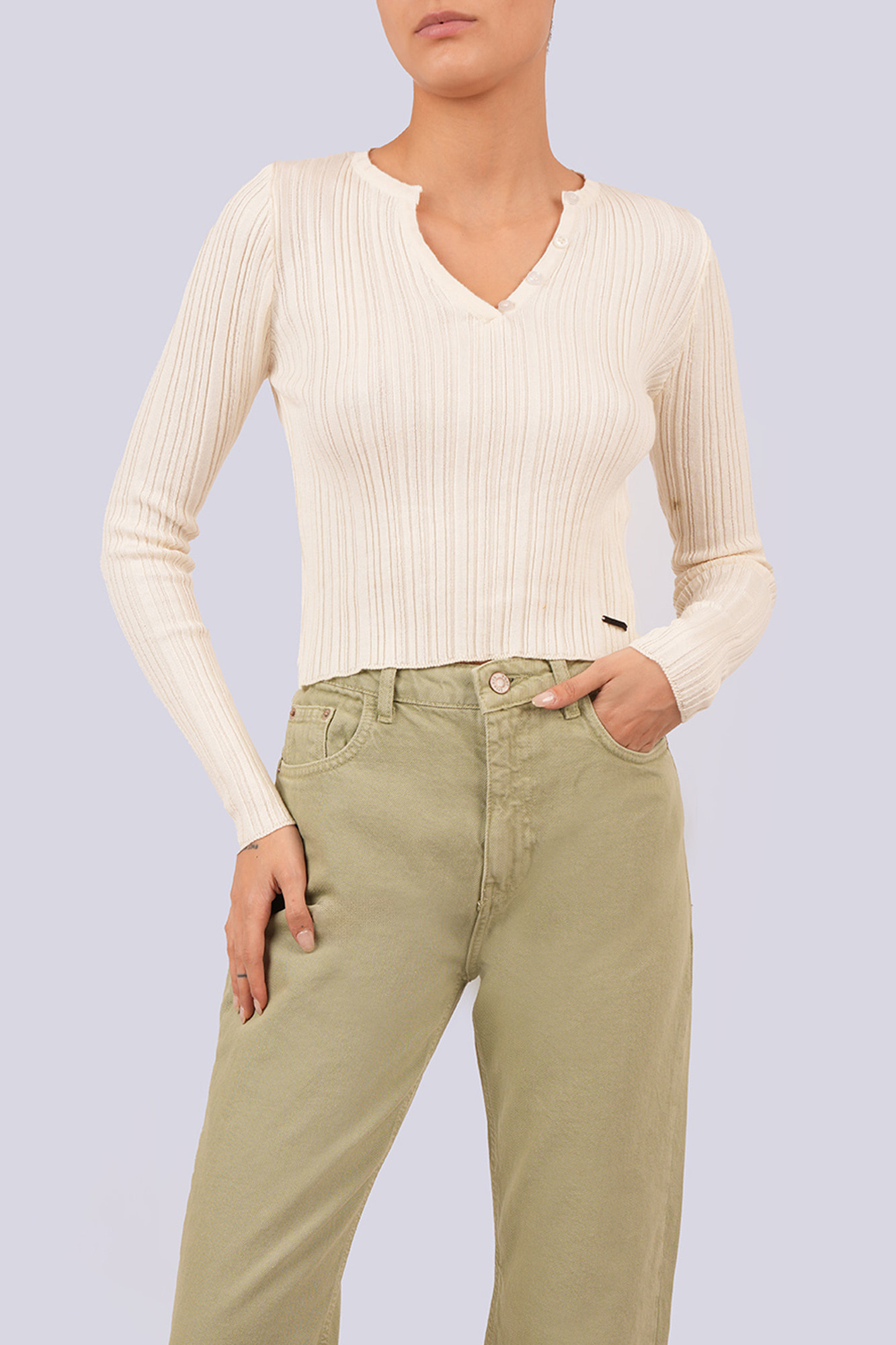 بافت آستین بلند ساده