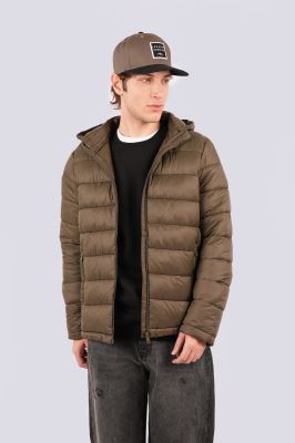 کاپشن کوتاه کلاهدار