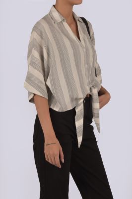 شومیز آستین کوتاه راه راه