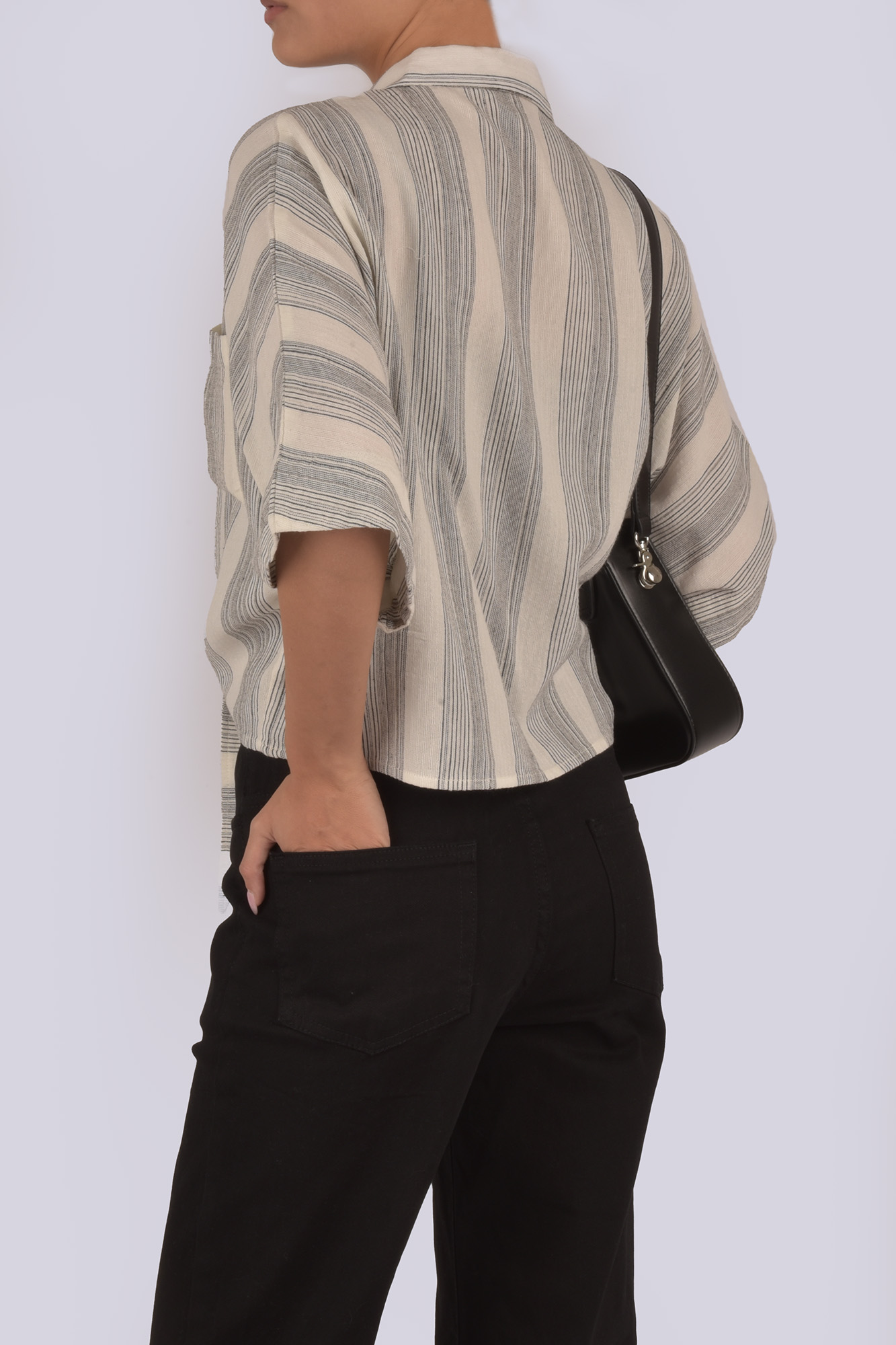 شومیز آستین کوتاه راه راه