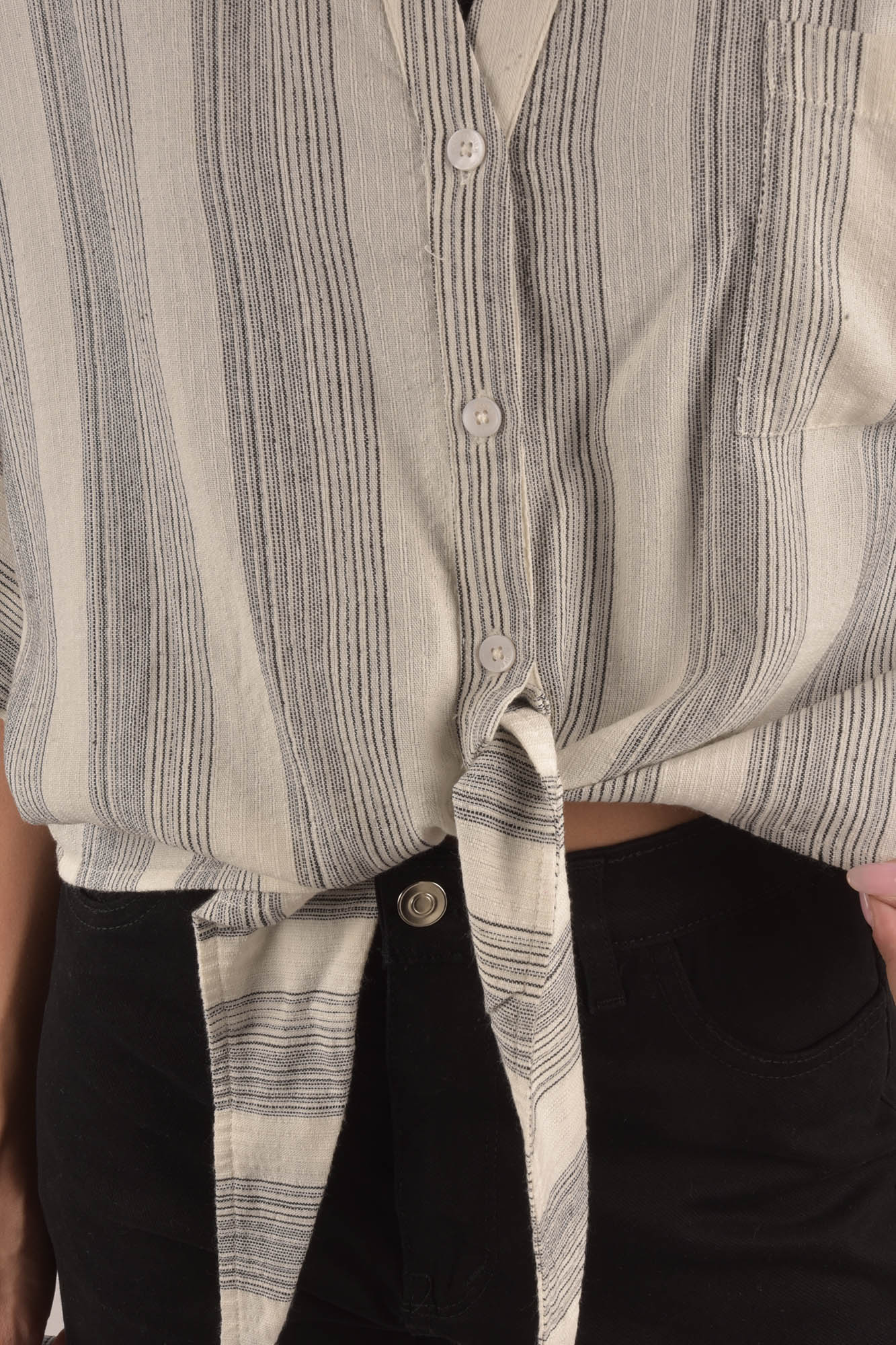 شومیز آستین کوتاه راه راه