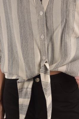 شومیز آستین کوتاه راه راه