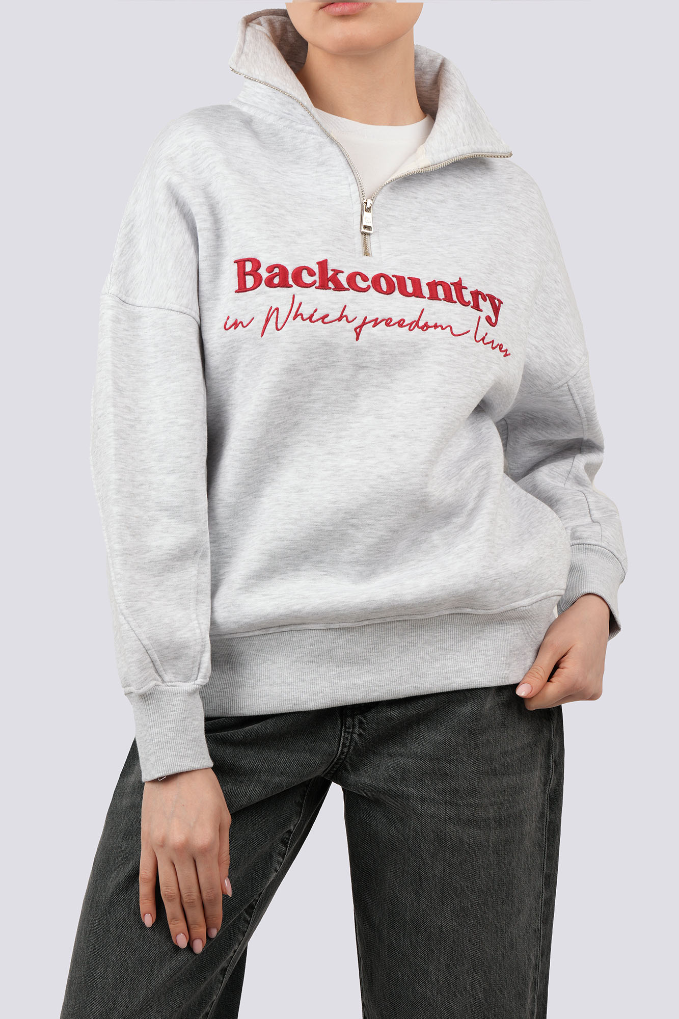 سوئیشرت نیم زیپ گلدوزی