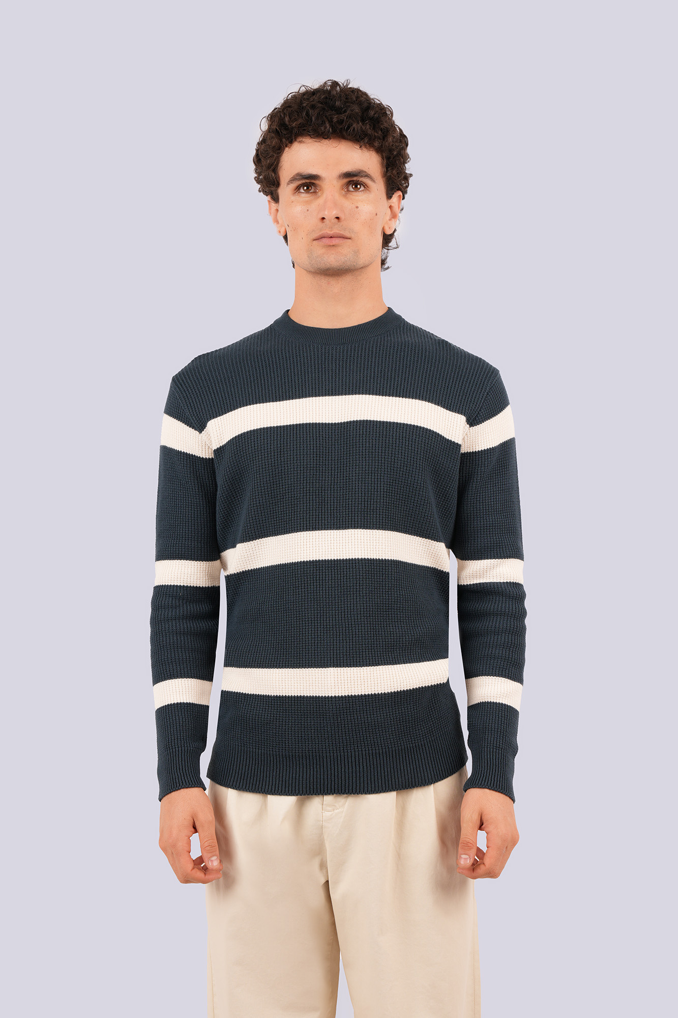 بافت یقه گرد راه راه