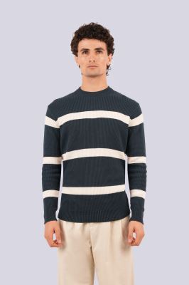 بافت یقه گرد راه راه