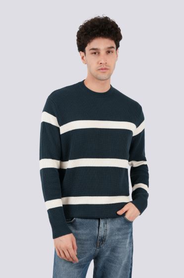 بافت یقه گرد راه راه