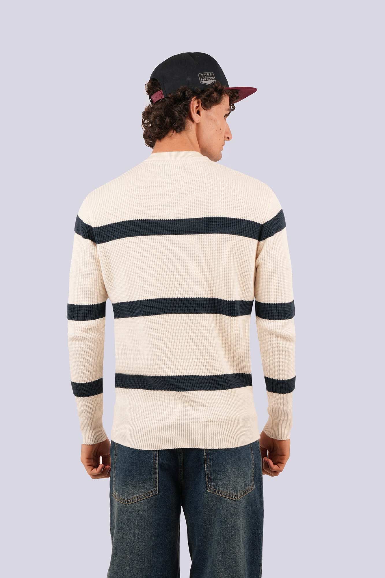 بافت یقه گرد راه راه