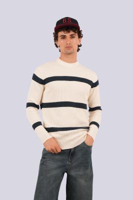 بافت یقه گرد راه راه