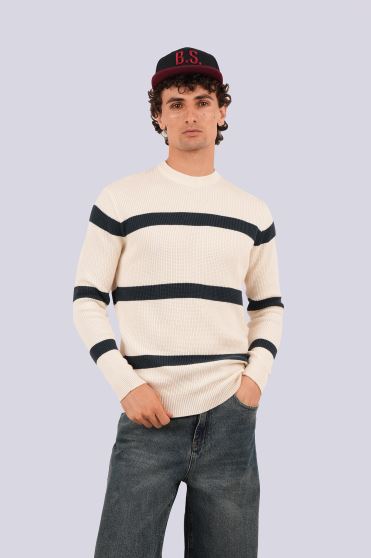 بافت یقه گرد راه راه