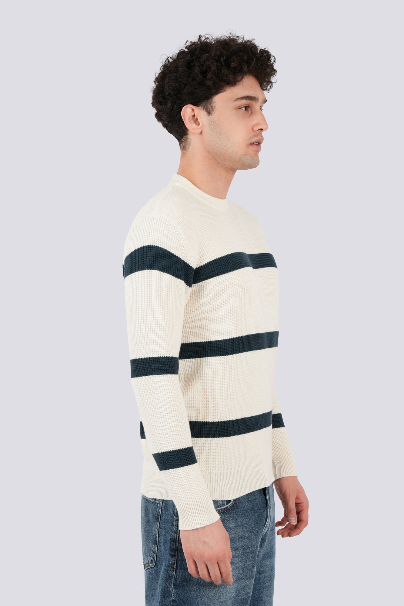 بافت یقه گرد راه راه