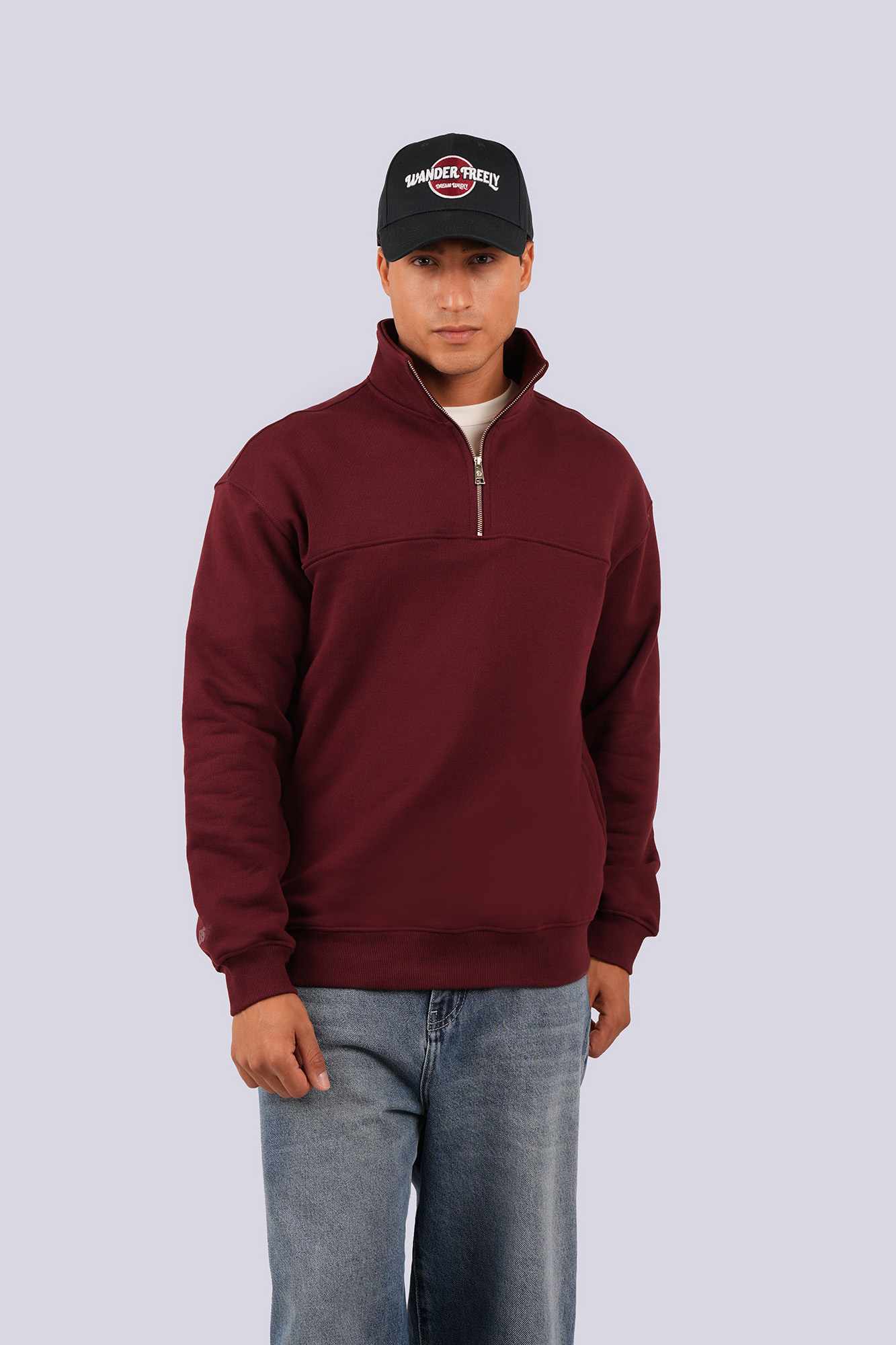 سوئیشرت نیم زیپ چاپ و گلدوزی