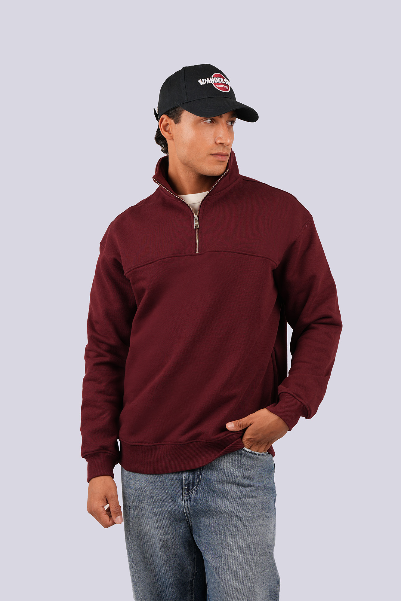 سوئیشرت نیم زیپ چاپ و گلدوزی