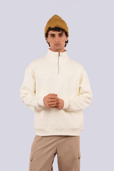 سوئیشرت نیم زیپ چاپ و گلدوزی