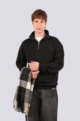 سوئیشرت نیم زیپ چاپ و گلدوزی