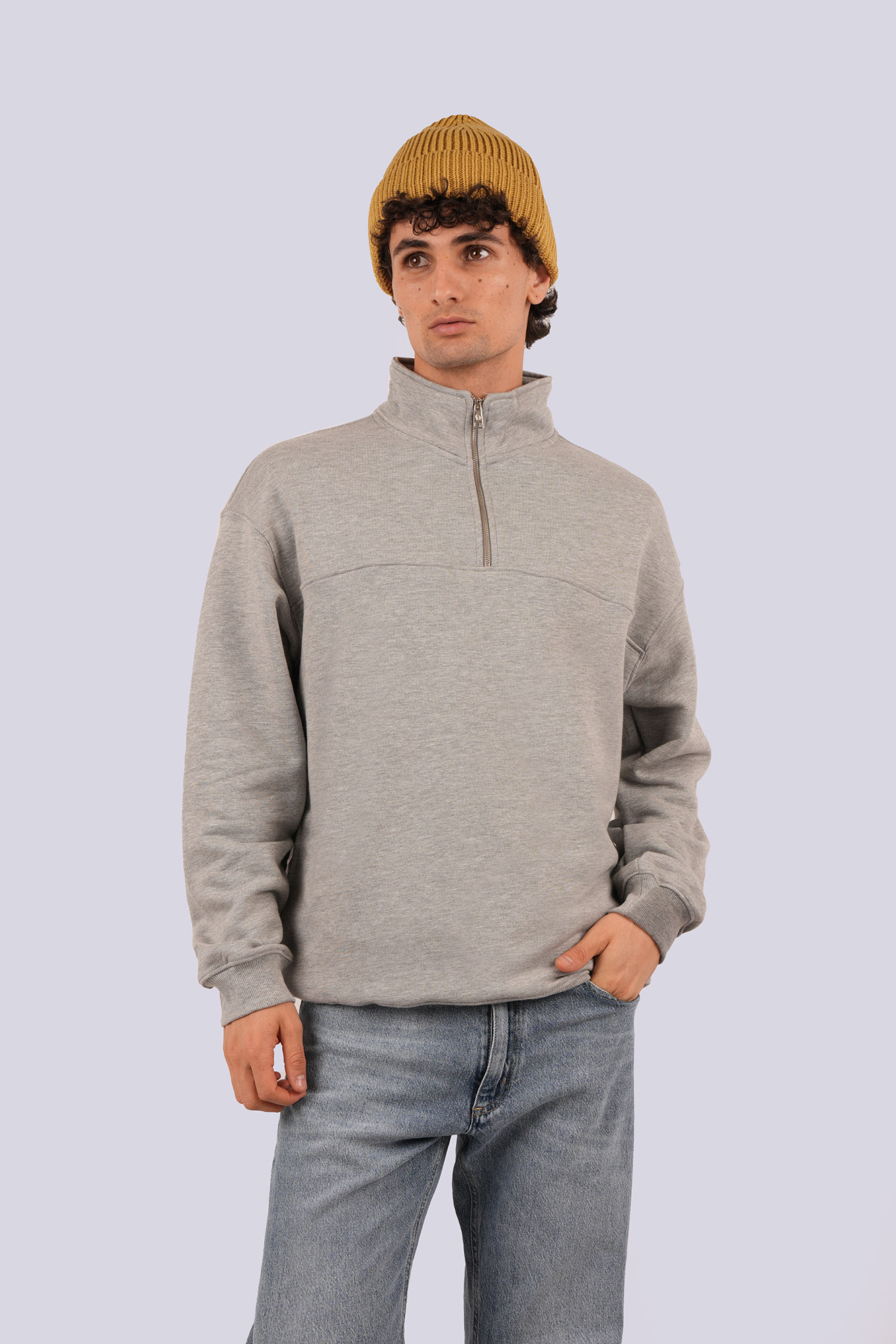 سوئیشرت نیم زیپ چاپ و گلدوزی