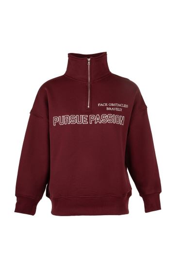 سوئیشرت نیم زیپ گلدوزی