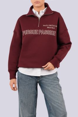 سوئیشرت نیم زیپ گلدوزی