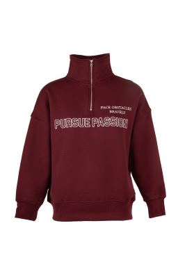 سوئیشرت نیم زیپ گلدوزی