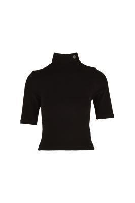 تیشرت آستین کوتاه یقه اسکی گلدوزی