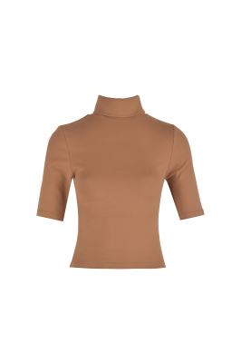 تیشرت آستین کوتاه یقه اسکی گلدوزی